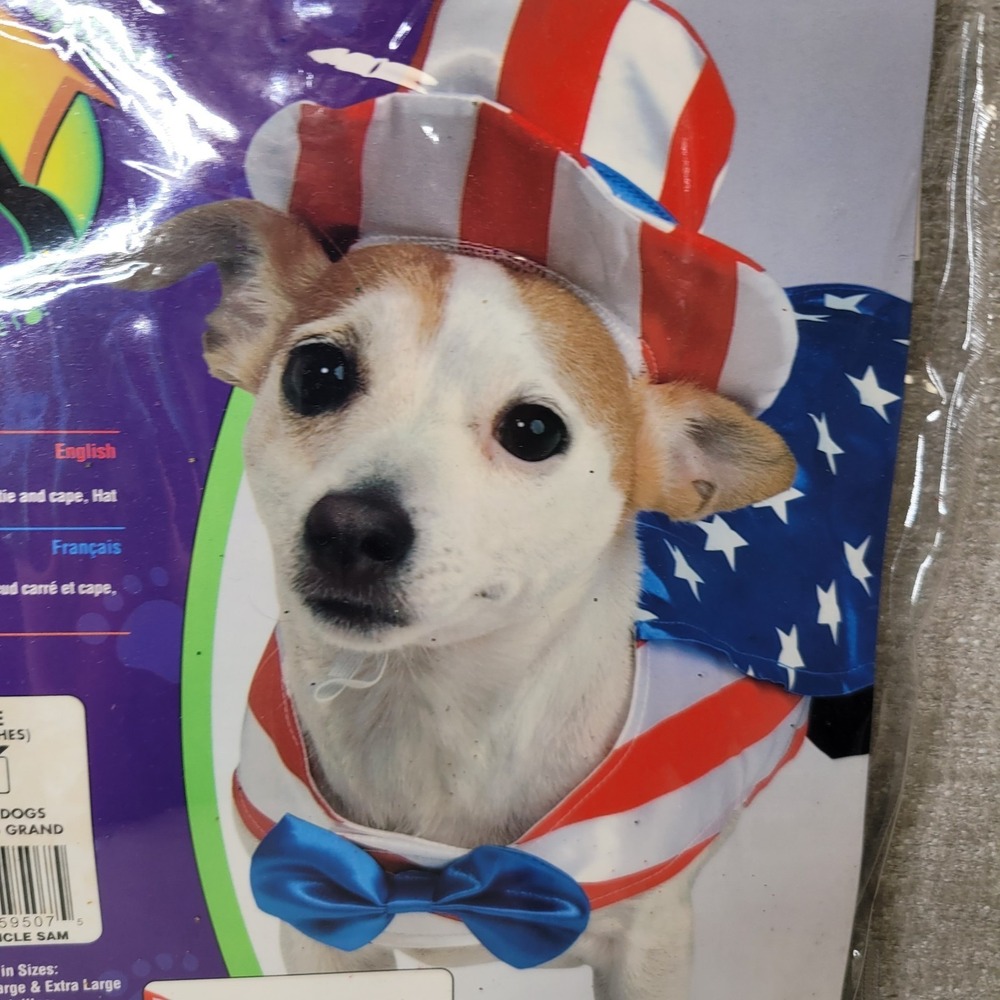 Pet Costumes by Rubies Uncle Sam Size Large Dog 4th of July Flag America NEW - Picture 2 of 8